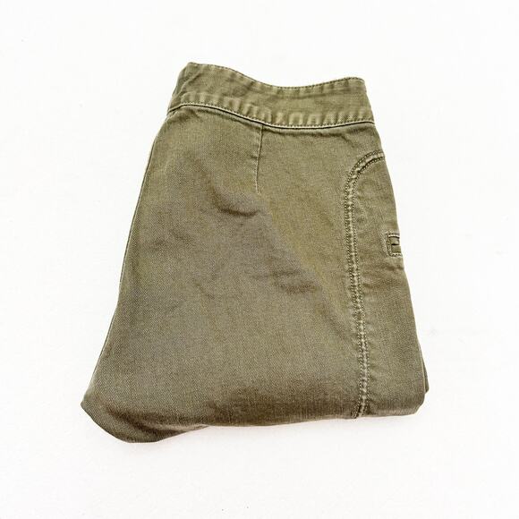 Marissa Webb Green Khaki Motorcycle Style Ankle Zip Denim Jeans Size 29 - Picture 1 of 8